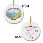 Tour du Mont Blanc ornament mockup (front & back), 2026.